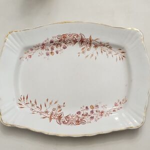 Antique John Edwards England Ironware Transferware Platter Porcelaine de Terre